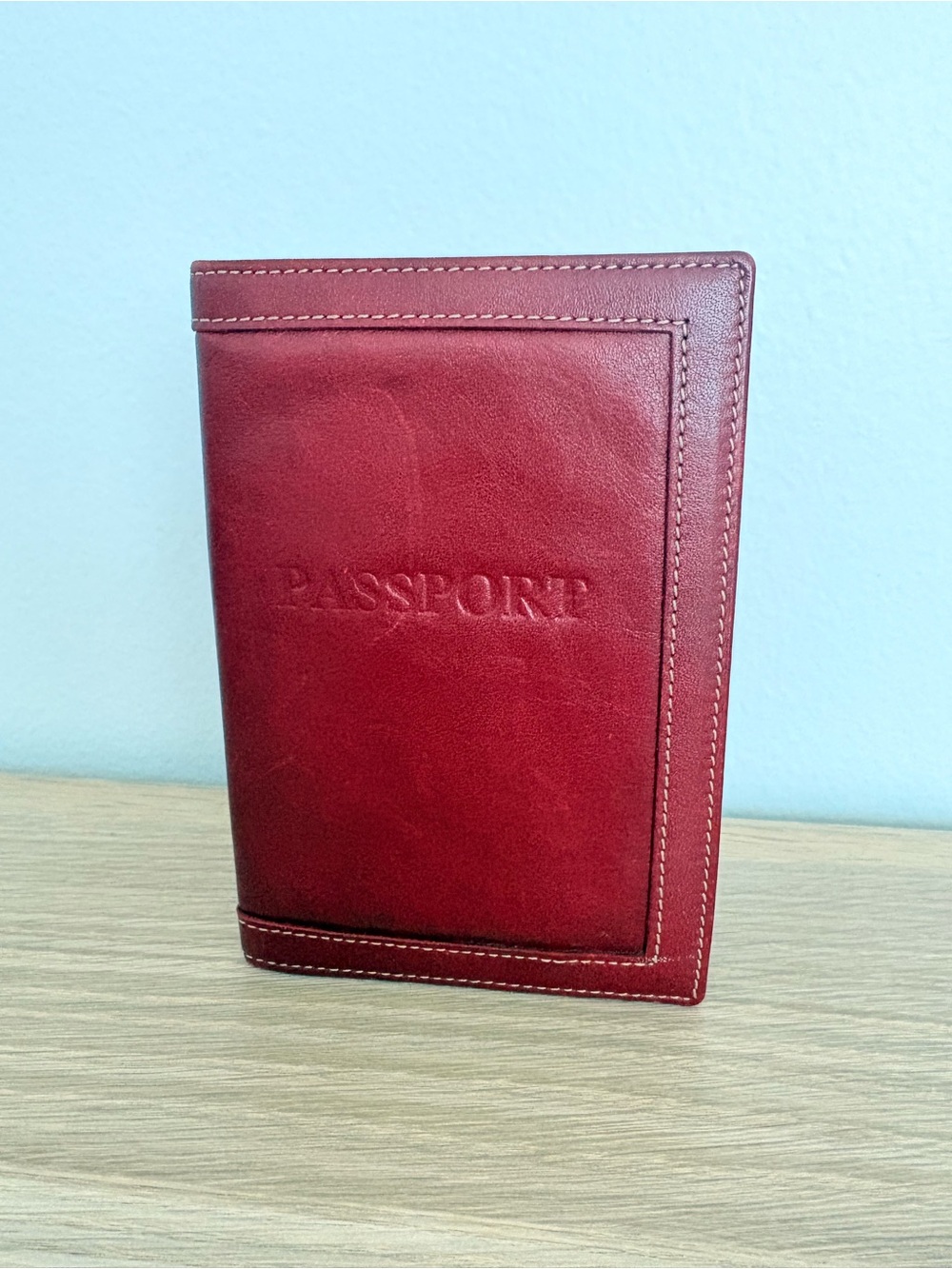 Vintage Nordstrom Red Leather Passport Holder